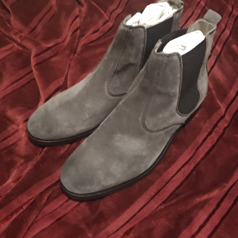 All Saints Gray Suede Ankle Boots
